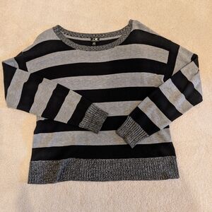 Cable & Gauge Black and Gray Striped Sweater